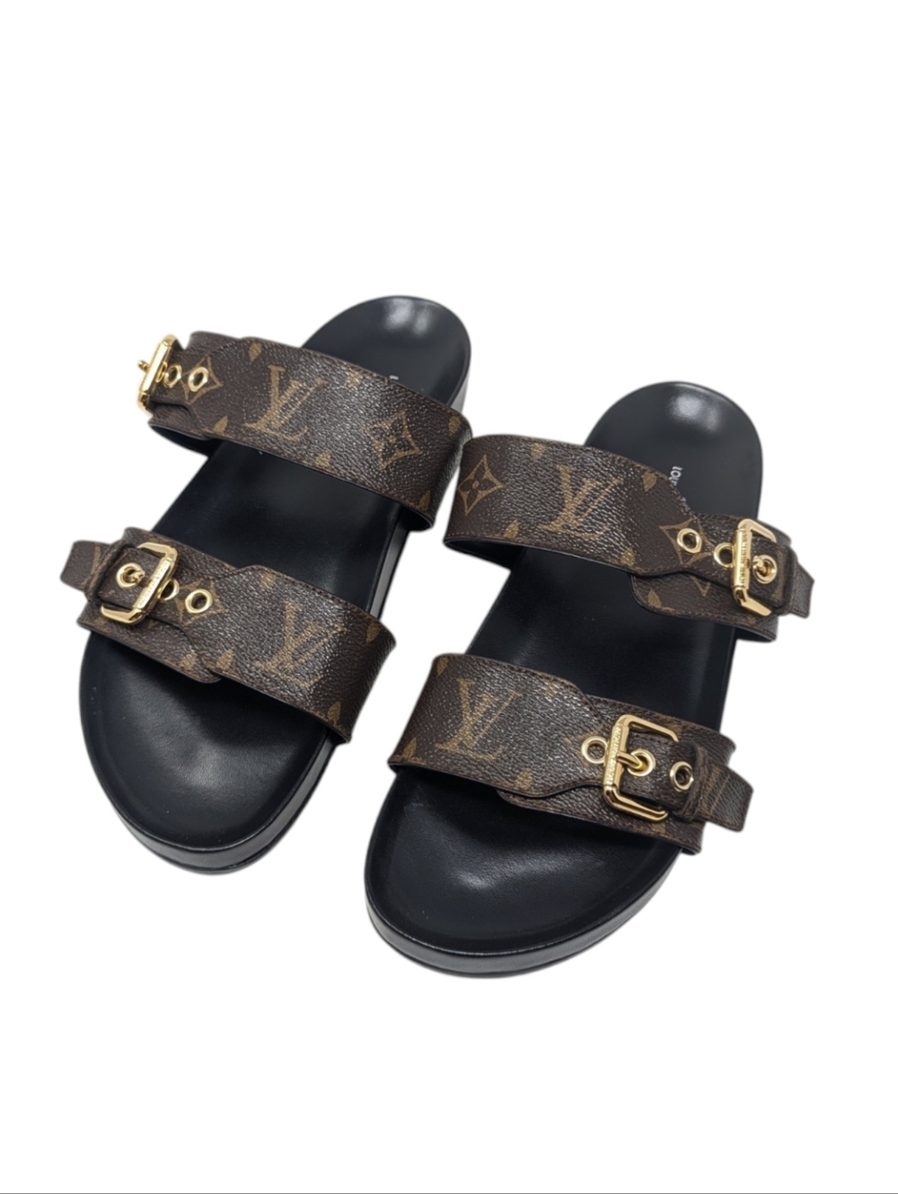 Louis Vuitton Bom Dia Brown Monogram Sandals Size EU 38
